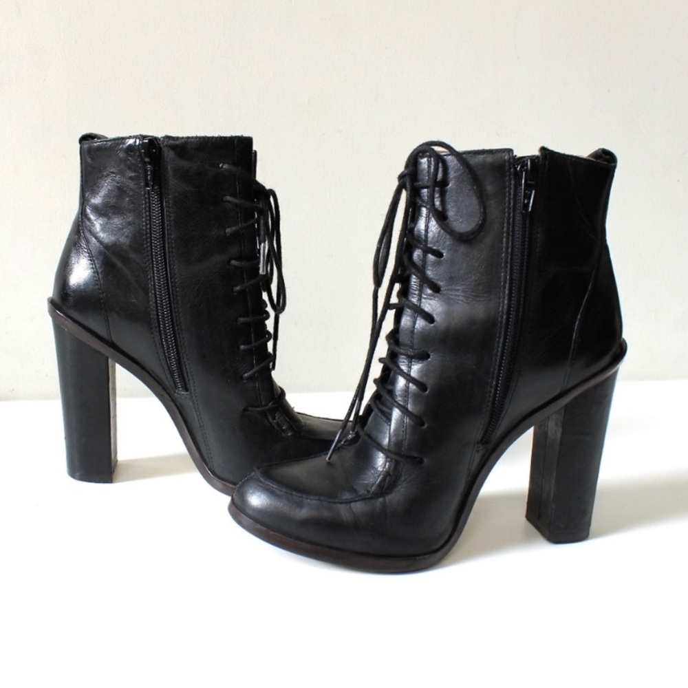 Kookai Black Lace Up Booties